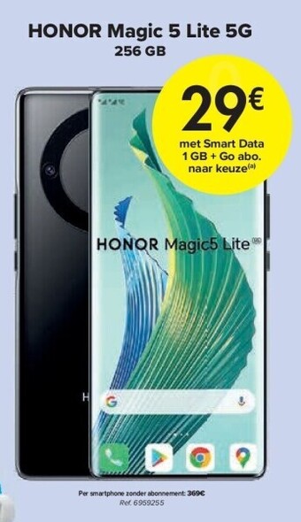 Carrefour Honor magic 5 lite 5g 256 gb aanbieding