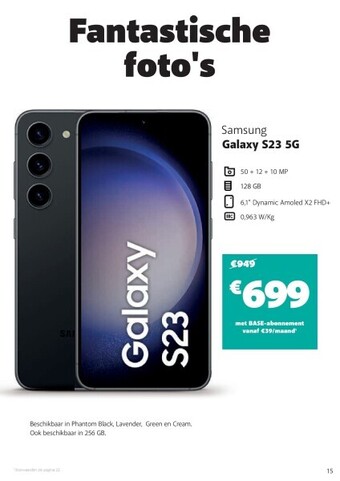 Base Samsung galaxy s23 5g aanbieding