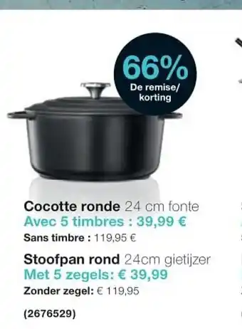 Cora Cocotte ronde Stoofpan rond 24cm aanbieding