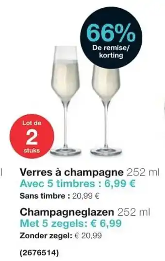 Cora Verres à champagne Champagneglazen 252 ml aanbieding