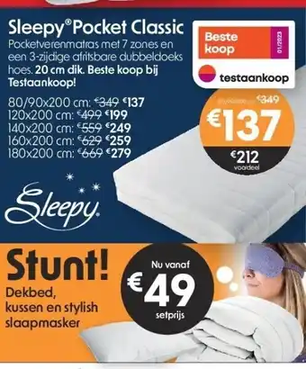 Sleepy®pocket classic 80/90x200 cm