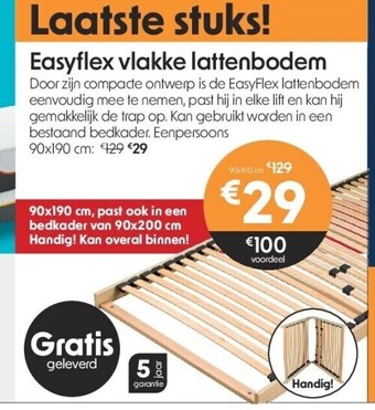 Easyflex vlakke lattenbodem