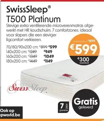 Sleepworld Swisssleep® t500 platinum aanbieding