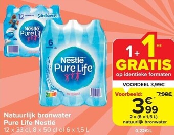 Carrefour Natuurlijk bronwater pure life nestlé aanbieding