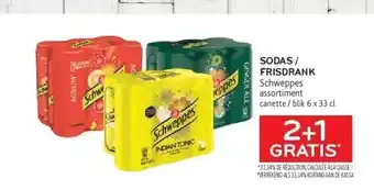Alvo Sodas / frisdrank schweppes assortiment canette / blik 6 x 33 cl aanbieding