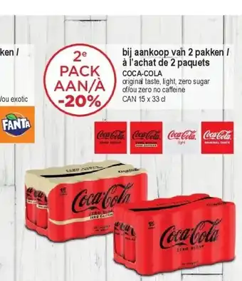 Alvo Coca-cola original taste, light, zero sugar of/ou zero no caffeine can 15 x 33 c aanbieding