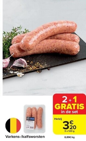 Carrefour Varkens-/kalfsworsten aanbieding