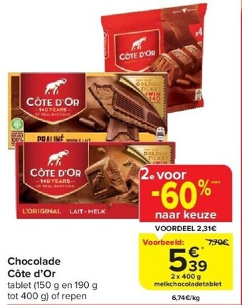 Carrefour Chocolade côte d’or aanbieding