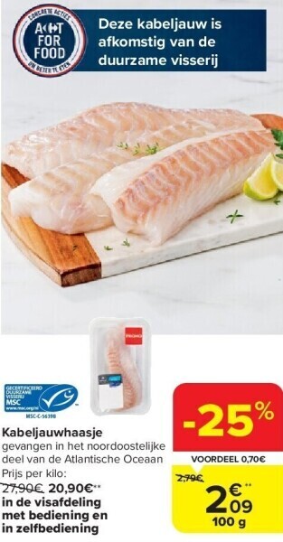 Carrefour Kabeljauwhaasje aanbieding