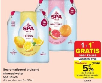 Carrefour Gearomatiseerd bruisend mineraalwater spa touch aanbieding