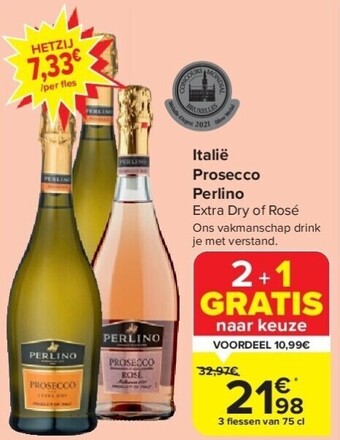 Carrefour Italië prosecco perlino aanbieding