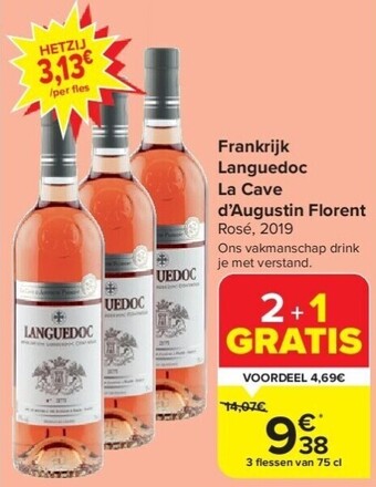 Carrefour Frankrijk languedoc la cave d’augustin florent rosé, 2019 aanbieding