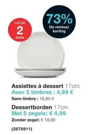 Assiettes à dessert Dessertborden 17cm