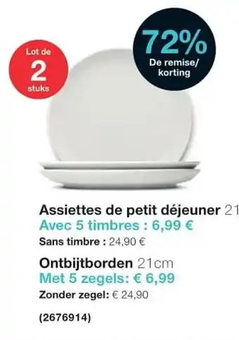Cora Assiettes de petit déjeuner Ontbijtborden 21cm aanbieding