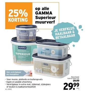 GAMMA Op alle gamma superieur muurverf aanbieding