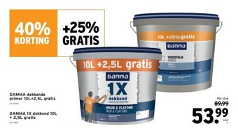 GAMMA Gamma dekkende primer 10l+2,5l gratis aanbieding