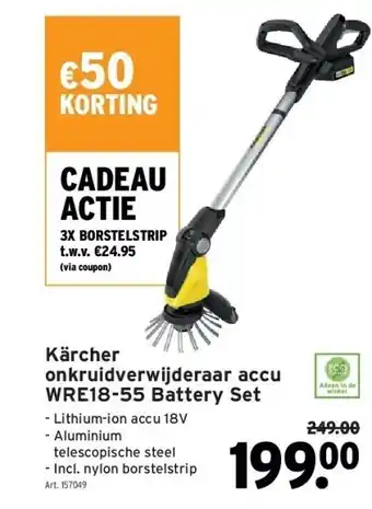 GAMMA Kärcher onkruidverwijderaar accu wre18-55 battery set aanbieding
