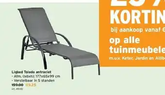 GAMMA Ligbed toledo antraciet aanbieding