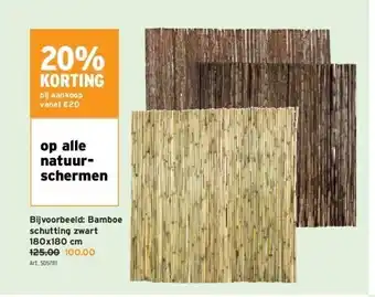 GAMMA Bamboe schutting zwart 180x180 cm aanbieding