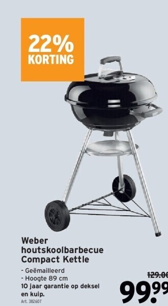 GAMMA Weber houtskoolbarbecue compact kettle aanbieding
