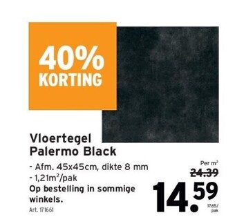 GAMMA Vloertegel palermo black aanbieding