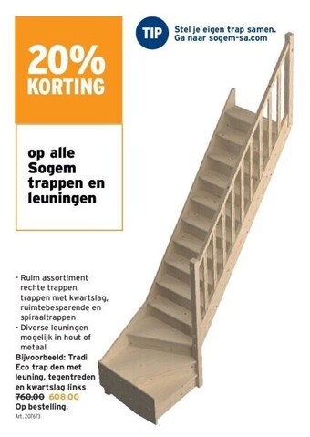 GAMMA Tradi eco trap den met leuning, tegentreden en kwartslag links aanbieding