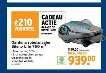 GAMMA Gardena robotmaaier sileno life 750 m aanbieding
