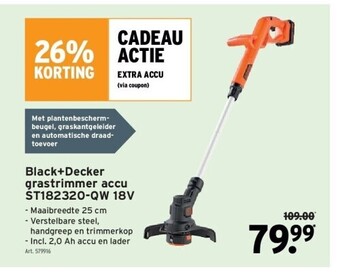 GAMMA Black+decker grastrimmer accu st182320-qw 18v aanbieding