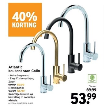 GAMMA Atlantic keukenkraan colin aanbieding