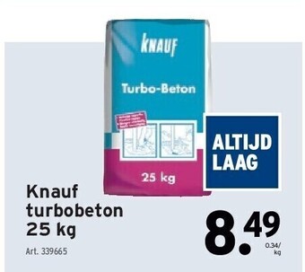 GAMMA Knauf turbobeton 25 kg aanbieding