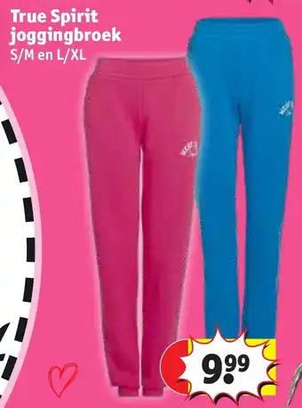 Kruidvat True Spirit joggingbroek S/M en L/XL aanbieding
