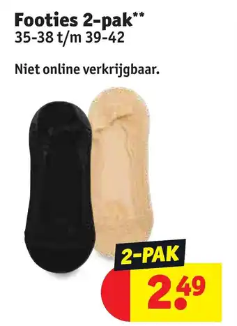 Kruidvat Footies 2-pak 35-38 t/m 39-42 aanbieding