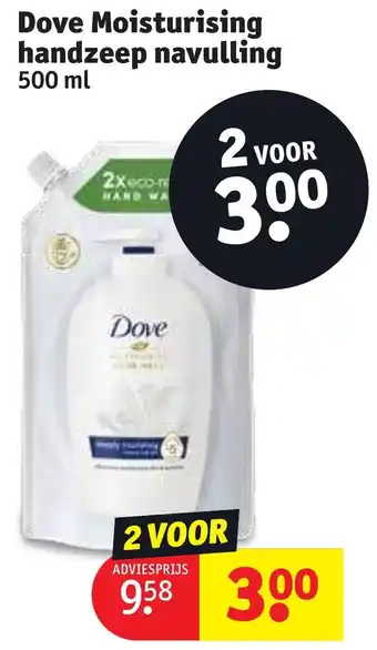 Kruidvat Dove Moisturising handzeep navulling 500 ml aanbieding