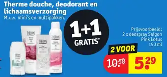 Kruidvat Therme 2 x deospray Saigon Pink Lotus 150 ml aanbieding