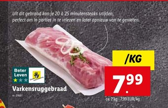 Lidl Varkensruggebraad aanbieding