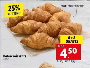 Lidl Botercroissants 8 x 57 g aanbieding