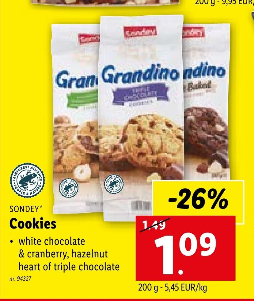 SONDEYⓇ Cookies 200 g promotie bij Lidl