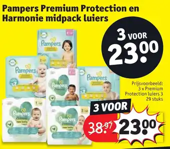 Kruidvat Pampers 3 x Premium Protection luiers 3 29 stuks aanbieding