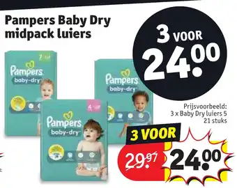 Kruidvat Pampers 3 x Baby Dry luiers 5 21 stuks aanbieding