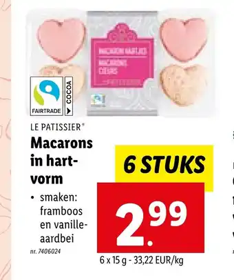 Lidl LE PATISSIER Macarons in hart-vorm aanbieding