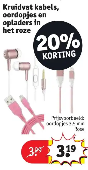 Kruidvat oordopjes 3.5 mm Rose aanbieding