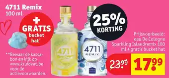 4711 Remix eau De Cologne Sparkling Islandremix 100 ml + gratis bucket hat