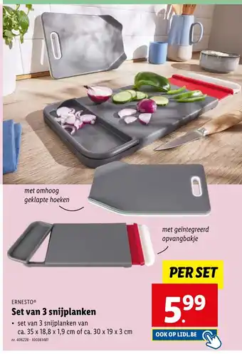 Lidl ERNESTO Set van 3 snijplanken aanbieding