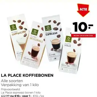 Jumbo La place koffiebonen alle soorten verpakking van 1 kilo aanbieding