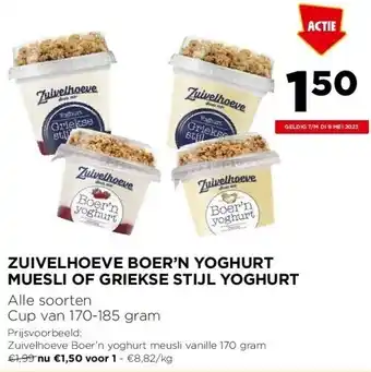 Jumbo Zuivelhoeve boer’n yoghurt muesli of griekse stijl yoghurt aanbieding