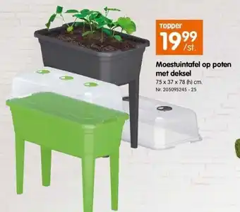 Moestuintafel op poten met deksel 75 x 37 x 78 (h) cm