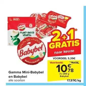 Carrefour Gamma mini-babybel en babybel aanbieding