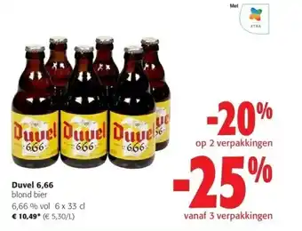 Colruyt Duvel 6,66 blond bier 6,66 % vol 6 x 33 cl aanbieding