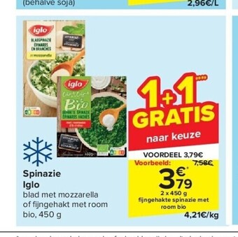 Carrefour Spinazie iglo aanbieding