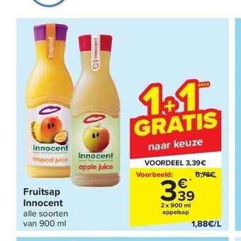 Carrefour Fruitsap innocent aanbieding